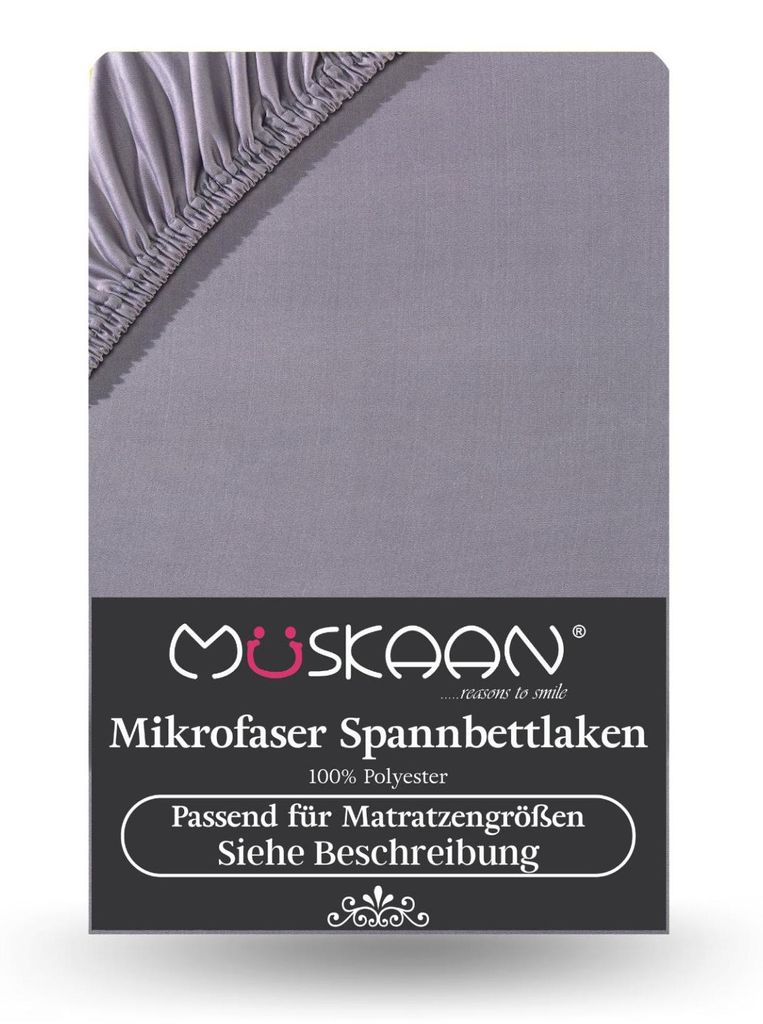 Mikrofaser Spannbettlaken 180x200 cm - 200x220 cm + 40 cm Produktbild 