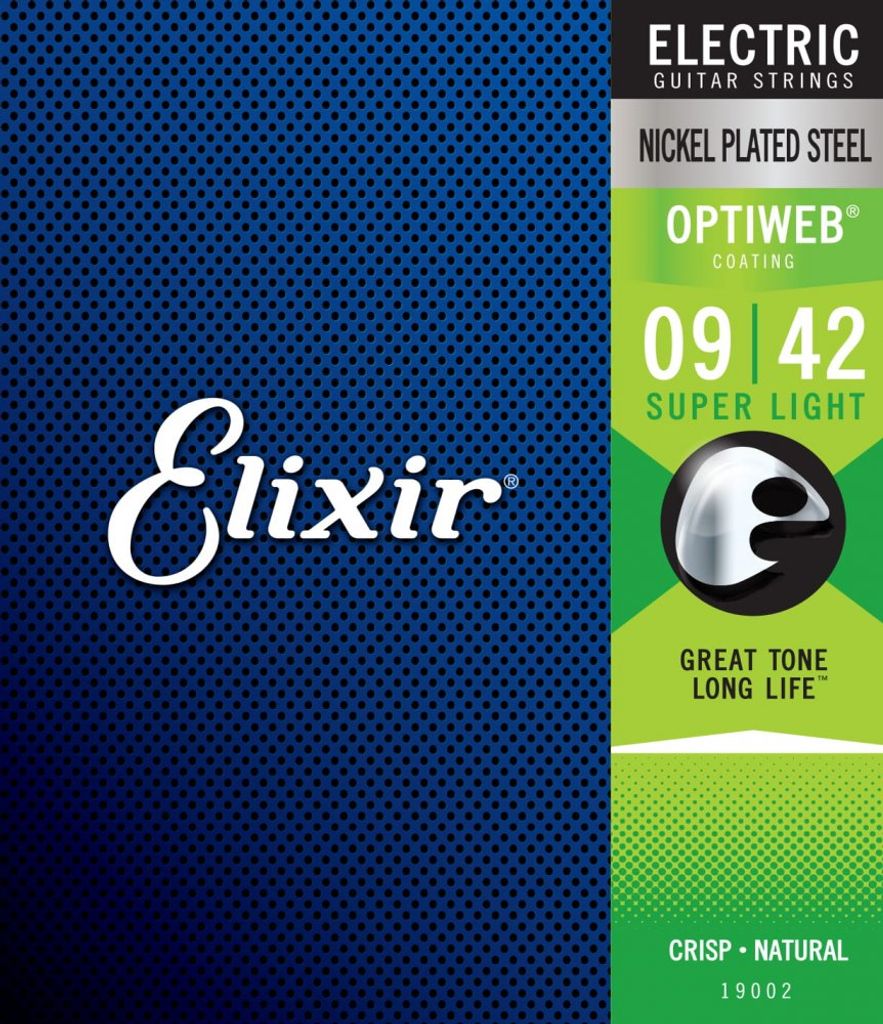 Packaging for Elixir electric guitar strings.