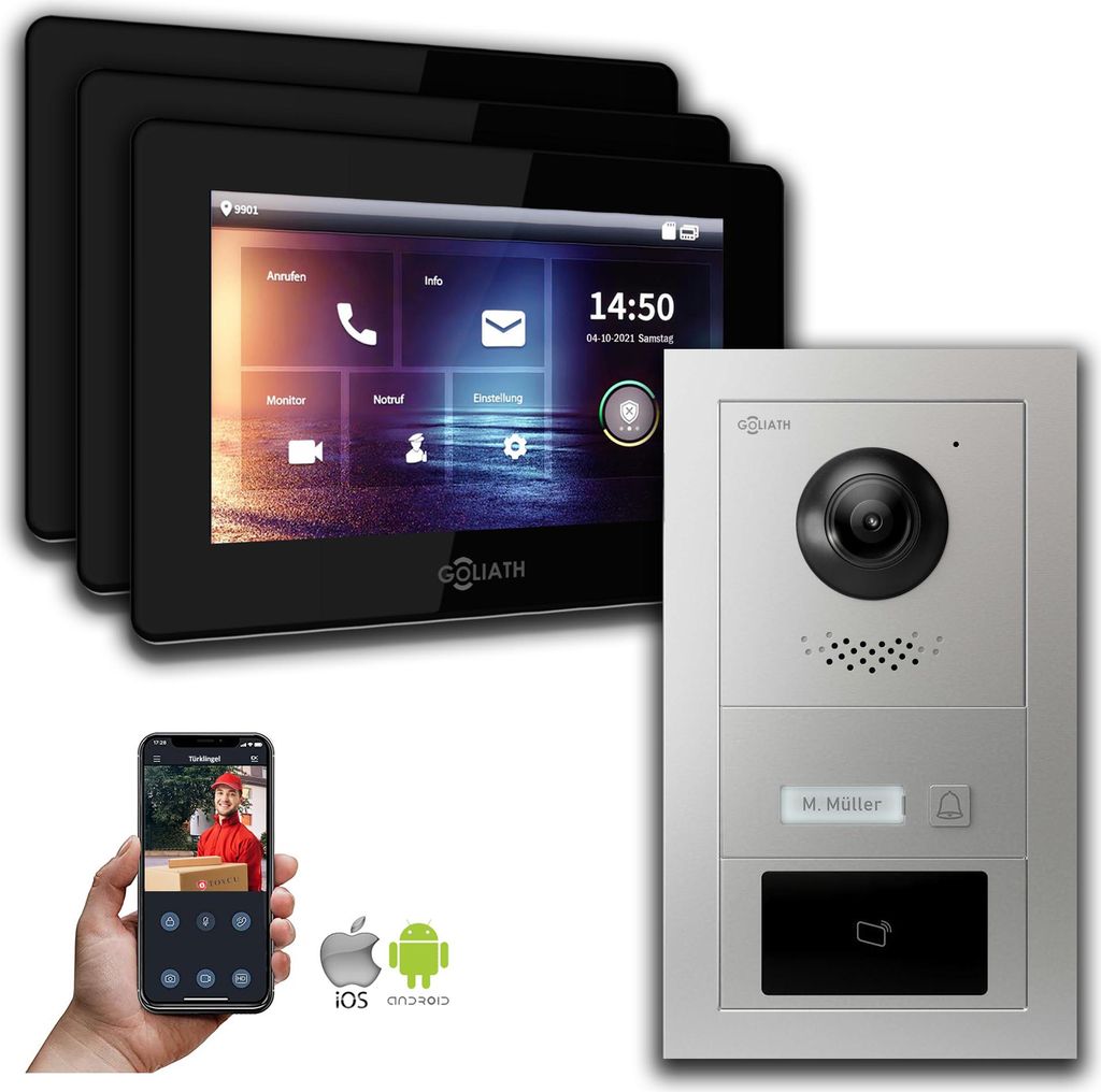 Goliath IP Video Türsprechanlage mit Kamera 7-Zoll RFID Produktbild 
