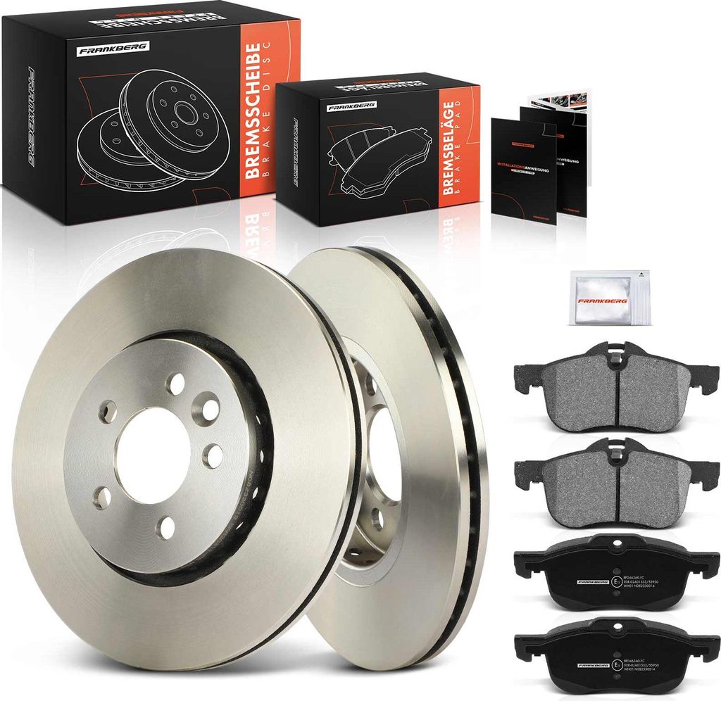 Frankberg 2x Bremsscheiben 4x Bremsbeläge Vorderachse für MG MG ZT MG ZTT Rover 75 RJ 75 Tourer 1.8L 2.0L 2.5L