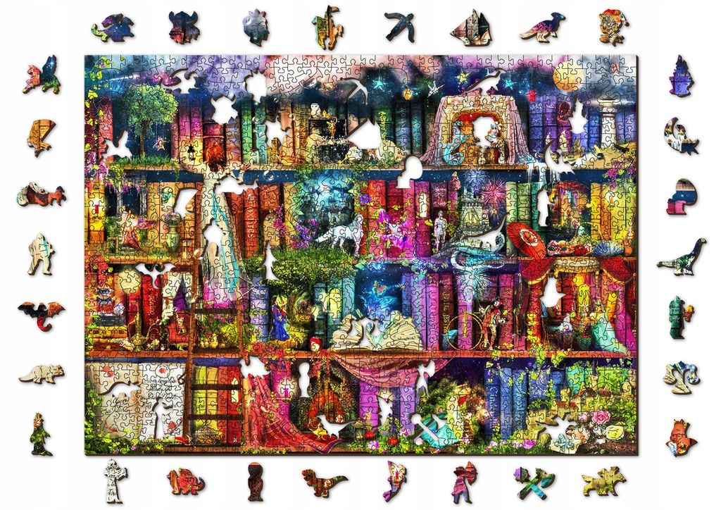 Puzzle Wooden City Treasure Hunt Bookshelf 1010 Teile Holz Produktbild 