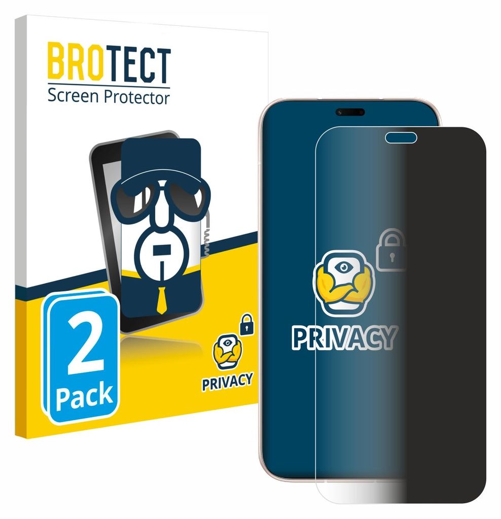 2x BROTECT Sichtschutzfolie für Honor 600 Lite Anti-Spy Privacy Sichtschutz Blickschutz Folie Blaulicht-Schutz