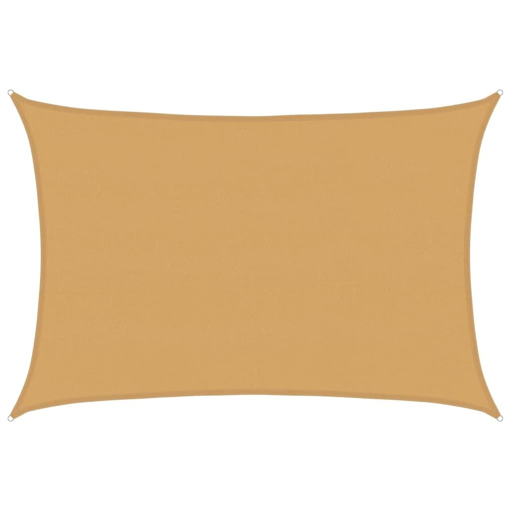 vidaXL Sonnensegel 160 g/m² Rechteckig Sandfarben 5x6 m HDPE