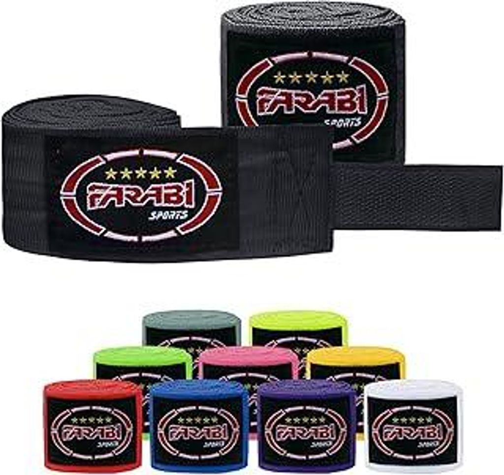 Farabi Sports Kinder Boxing Bandage 2,5 Meter lang boxbandagen - Box Bandages mit Paar für MMA, Muay Thai, Training, Kickboxen und Kampfsport