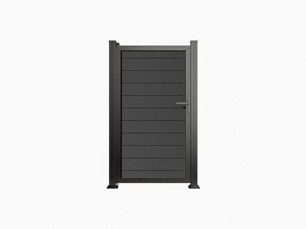 Gartentor aus WPC - B100 x H183 cm - Anthrazit - SENZIO Produktbild 