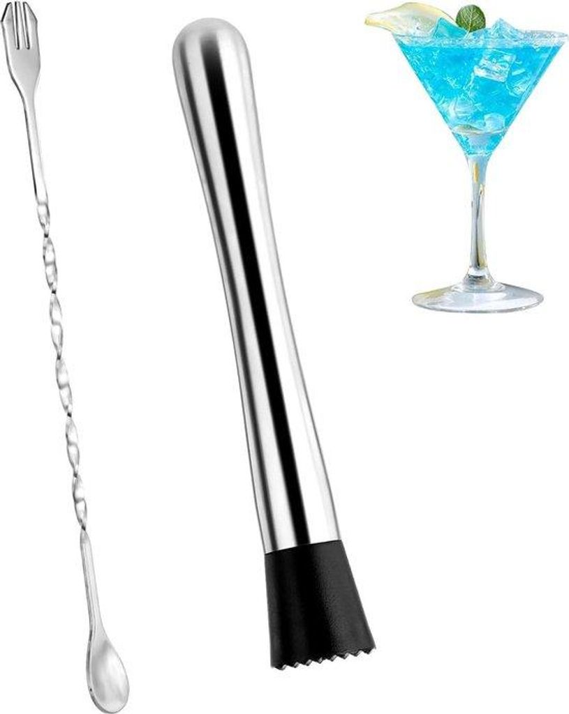 Edelstahl-Mixer für Fruchtsäfte - Eisbrecher für Bars - Zubehör für das Cocktail-Apparat - Langschaftiger Mixer.