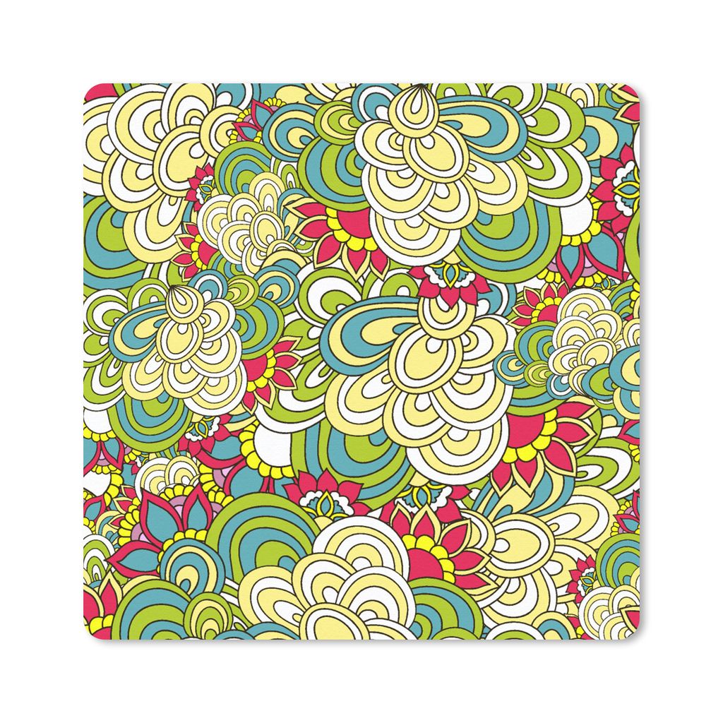 MuchoWow Mauspad Mousepad Muster - Blumen - Frühling 30x30 cm - Mousepads - Maus Mat - Pad - Mausunterlage - Gaming