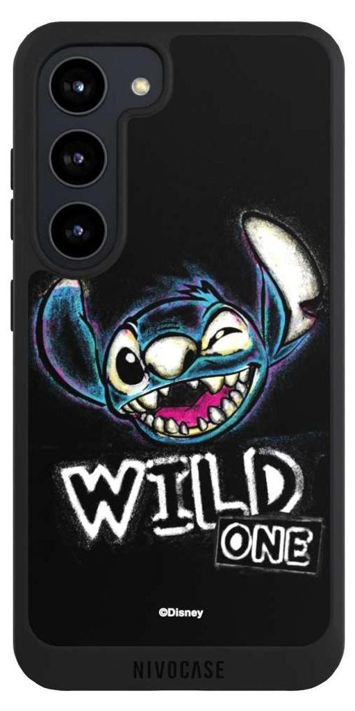 NIVOCASE Handyhülle für Samsung Galaxy S23 Hülle NIVOpure Case Schwarz Disney Offizielles Lizenzprodukt Lilo & Stitch
