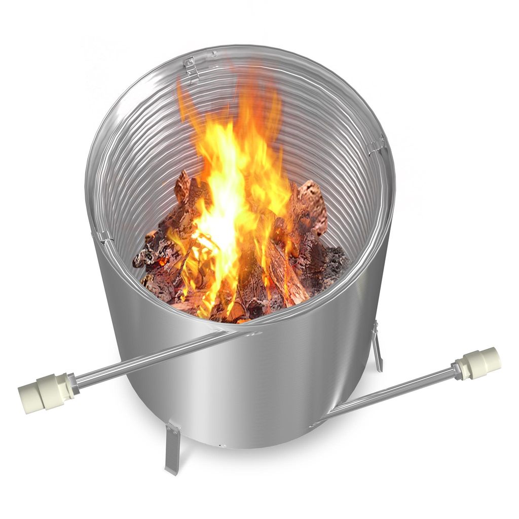 YARDIN Poolheizung mit Feuer Poolheizung Holz Feuertonne mit Heizspirale Ø 32/38 mm Anschluss, Poolofen Heizungen aus 100% Edelstahl, Pool Heizung...