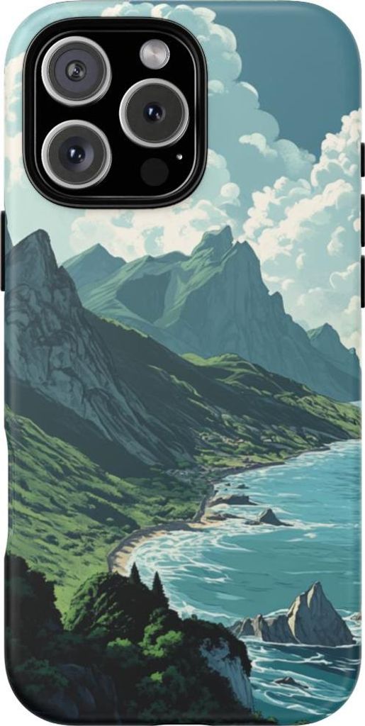 Berg- und Meereslandschaft – Handyhülle Kompatibel mit iPhone 16 Pro Max