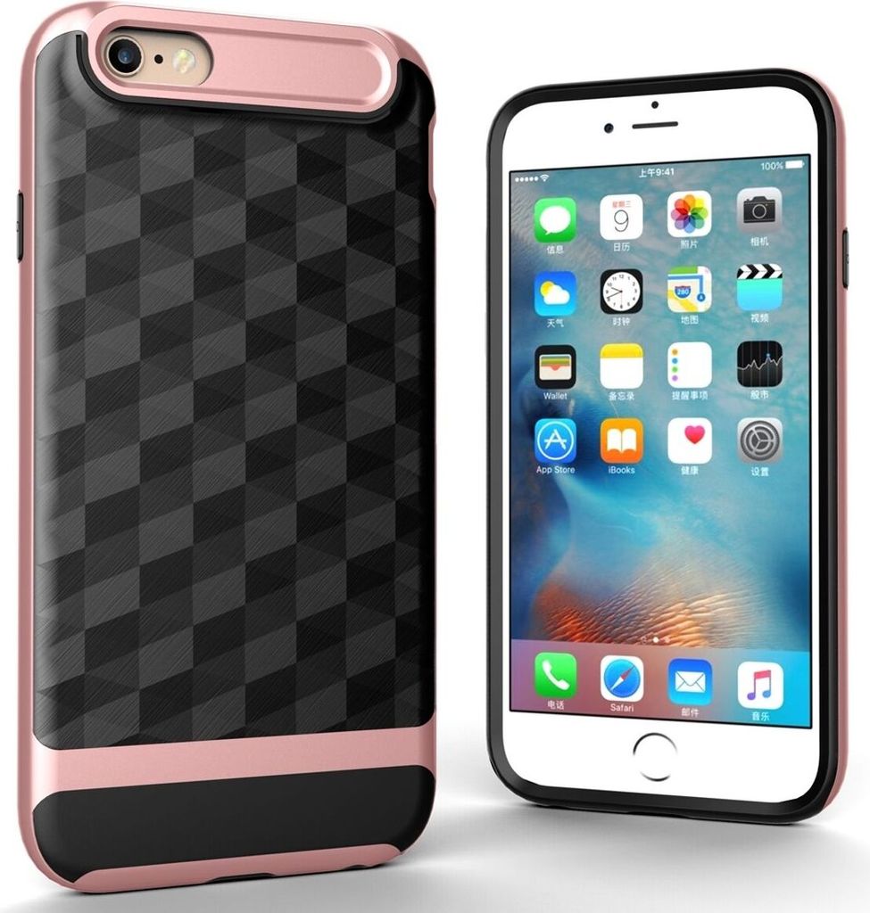 Hülle für Apple iPhone 6 / 6s Backcover Case Handy Schutzhülle - Cover 3D Prisma Design Rose Gold