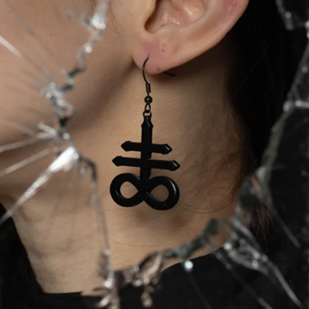 Orecchini Simbolo Zolfo Leviathan - Gioielli Occulti Il Rock Shop