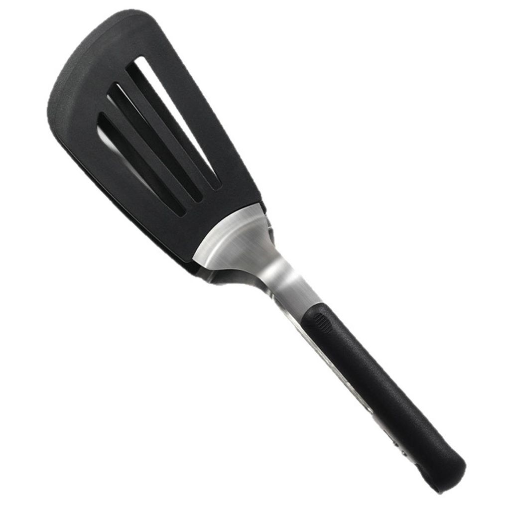 Doppelwender,2-in-1 Silikon Edelstahl Küchenzange Pfannenwender,Lebensmittelechtes Silikon, Hitzebeständig bis 230°C, Anti-Rutsch-Griff