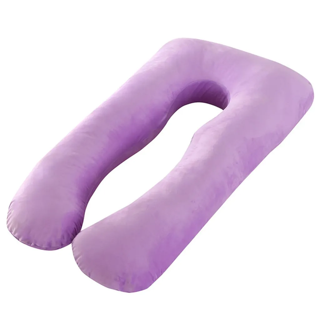 Grand Oreiller d'Allaitement et de Maternité Forme U, Velours Lavable - 3