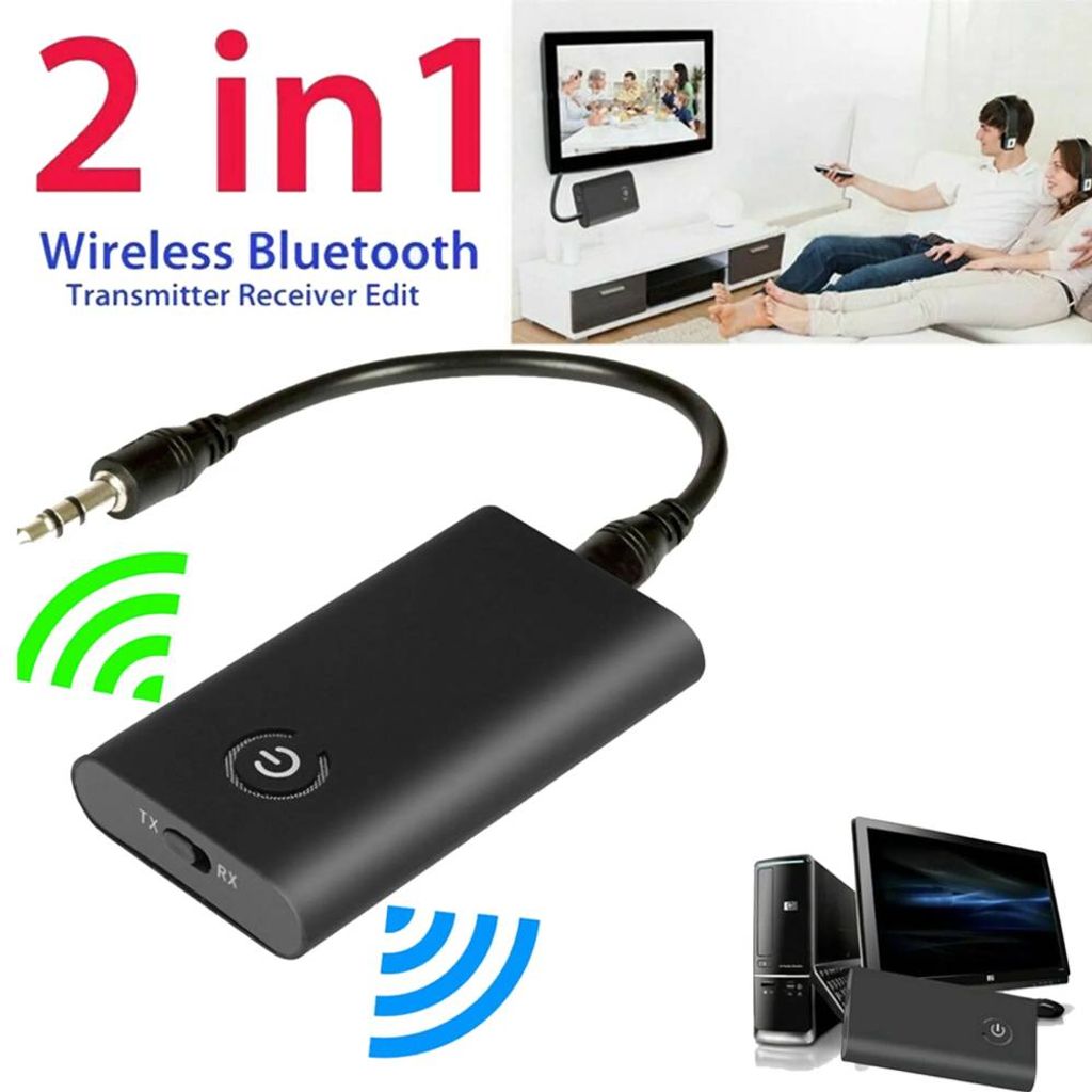 Bluetooth 5.0 Sender Empfänger 2 in 1 Wireless Audio 3,5 mm Klinke Aux  Adapter