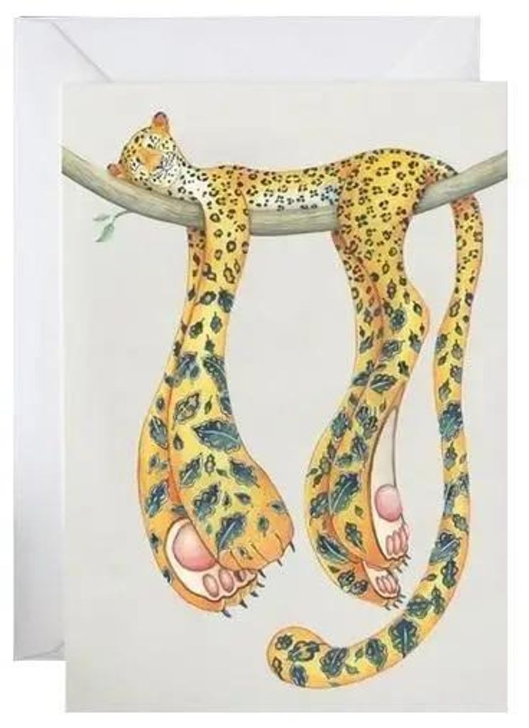 Karte A166 B6 + Umschlag „Schlafender Leopard“ – DM Collection