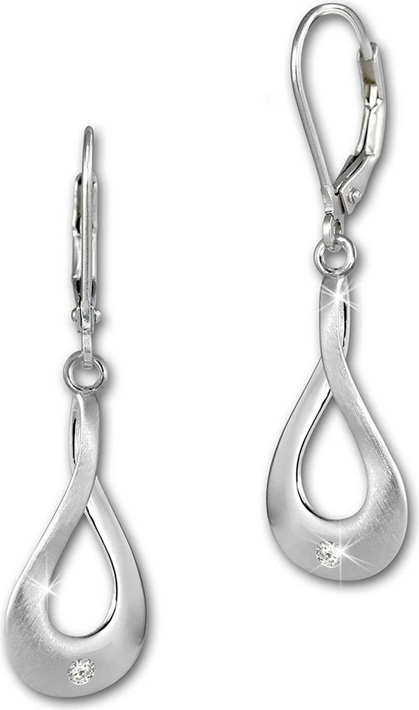 SilberDream Ohrhänger Damen 925 Silber Zirkonia Elegance Ohrringe SDO4284W