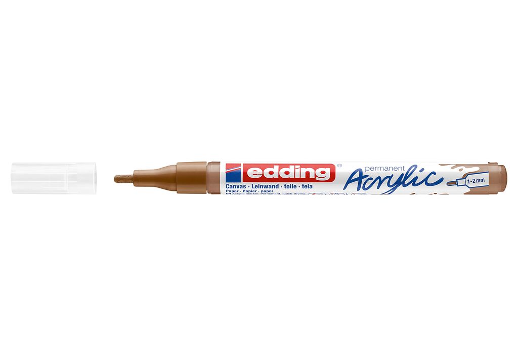 Edding 5300 Acrylmarker Fein, Bronze, Fein, 1 mm, 2 mm, Tinte auf Wasserbasis, Kanvas, Holz