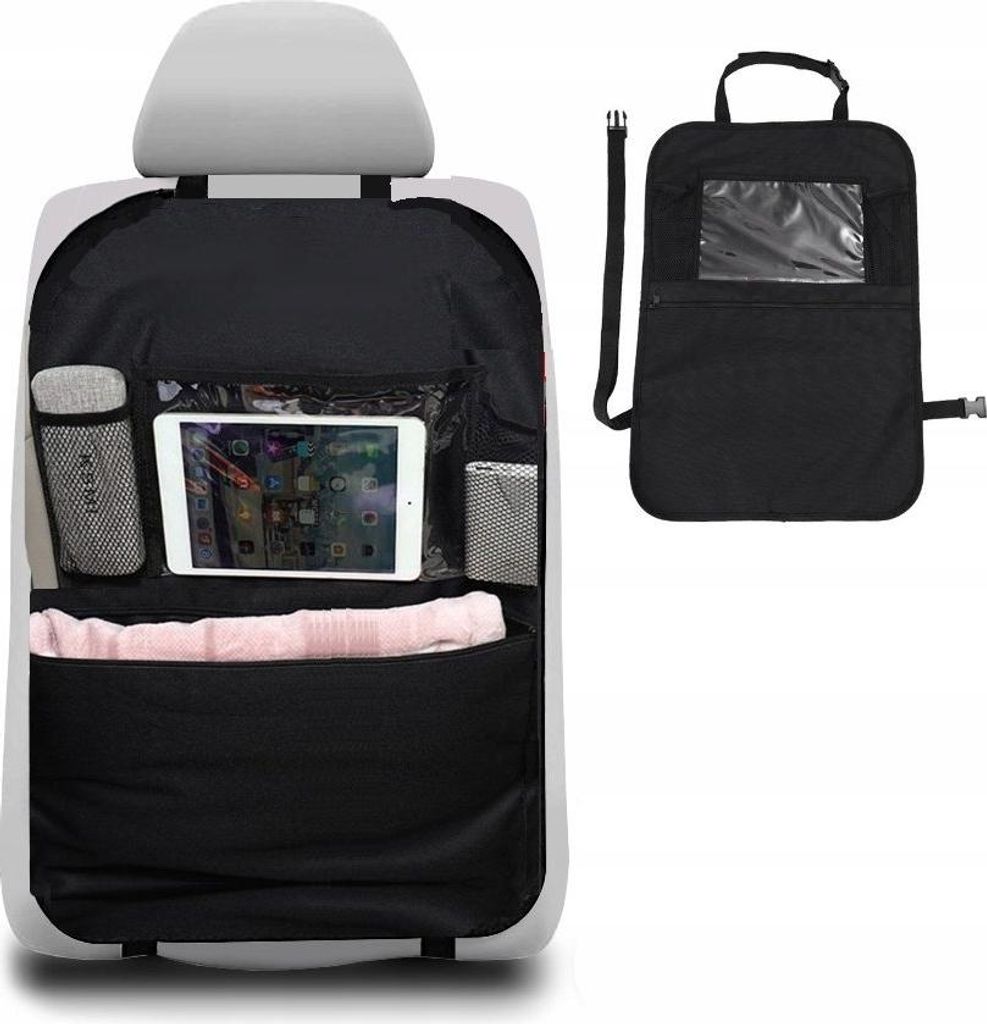 Autositz-Organizer Universal schwarz 41x61 cm, wasserdicht, Tablet-Tasche, Rückenlehnenschutz