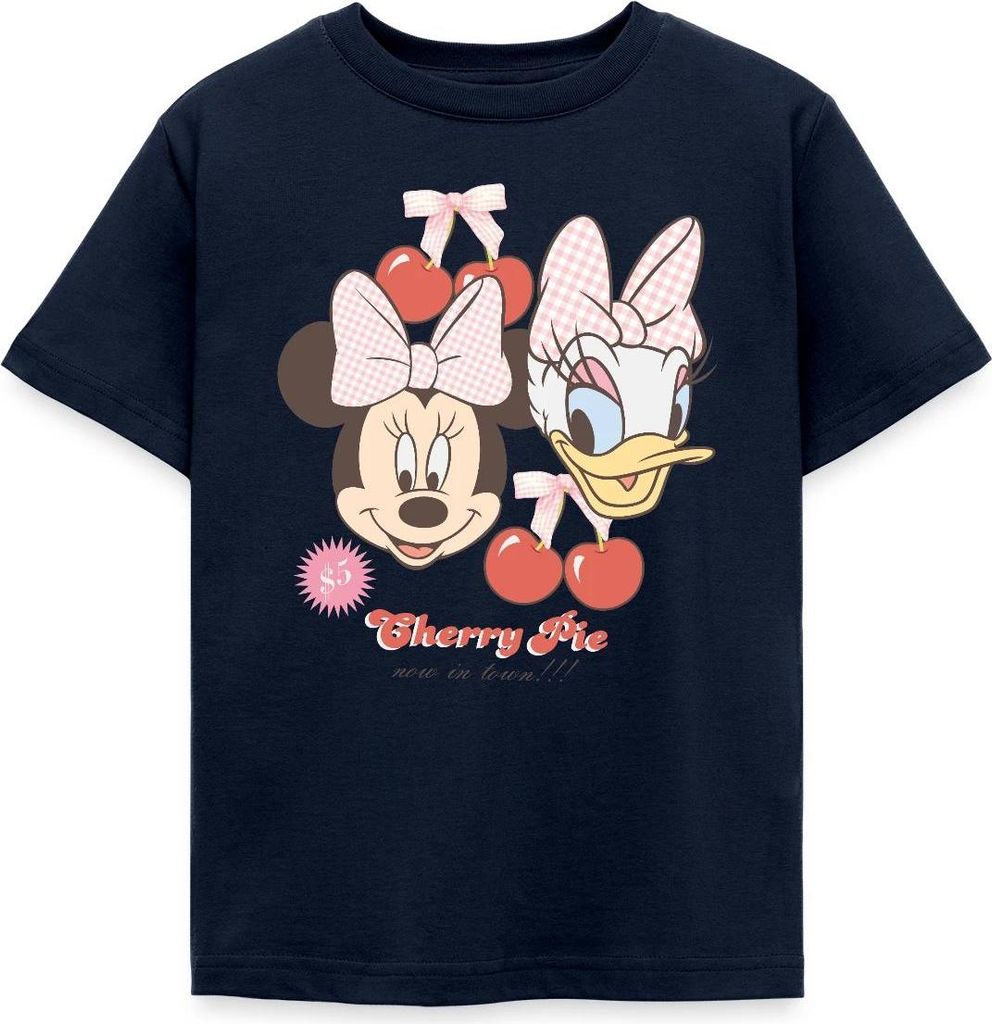 Mickey & Minnie Cherry Pie Minnie & Daisy Kinder T-Shirt, 98/104 (3-4 Jahre), Navy
