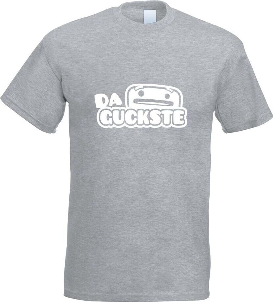 Kiwistar - T-Shirt - Graumeliert - Da guckste Motiv Bedruckt Funshirt Design Print - mit Motiv Bedruckt - Funshirt Design - Sport - Freizeit - Herr...