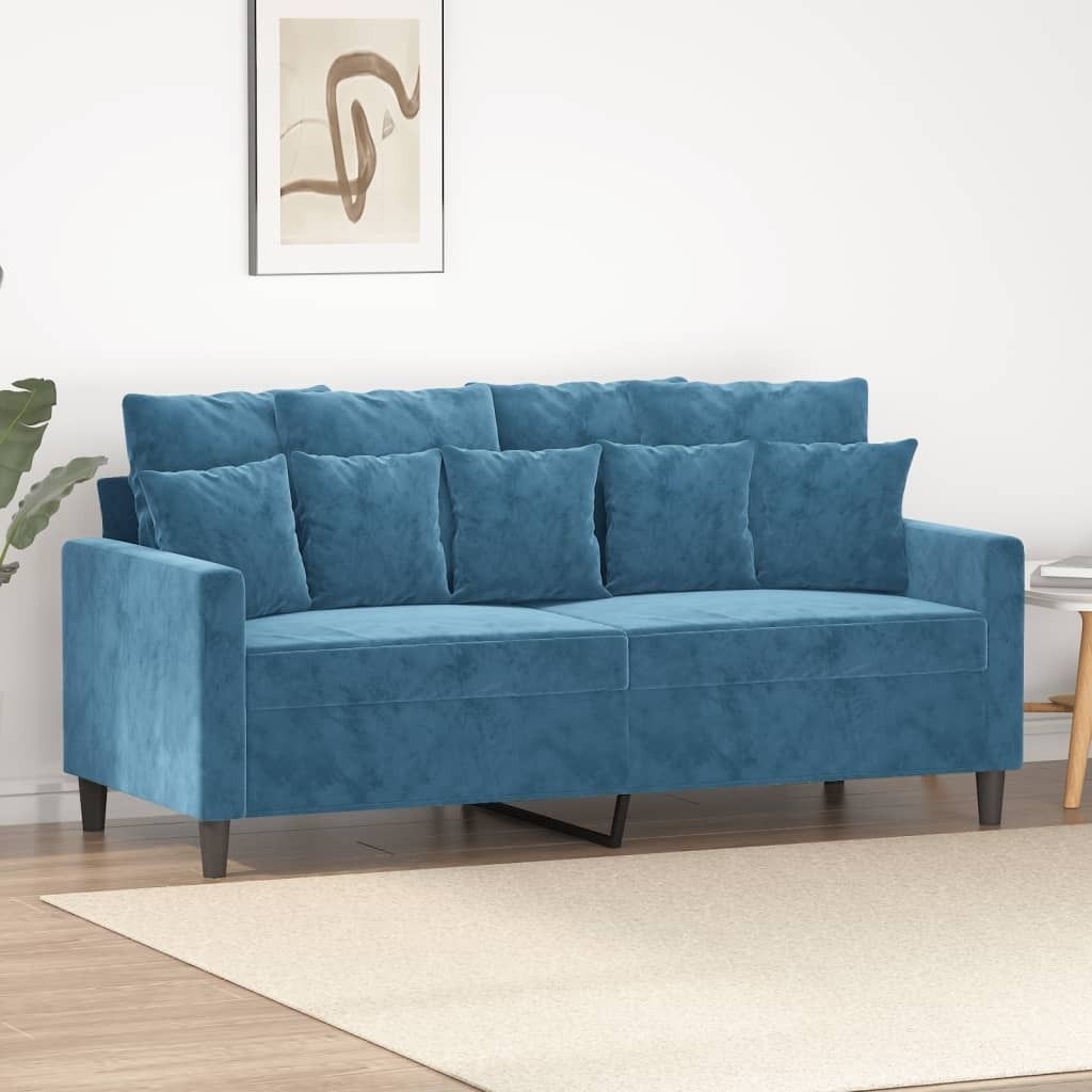 Design Möbel 2-Sitzer-Sofa Blau 140 cm Samt - 2024 Neu