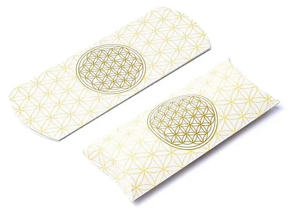 Petit Étui Cadeau Fleur de Vie Or Blanc - Boîte de Rangement x20