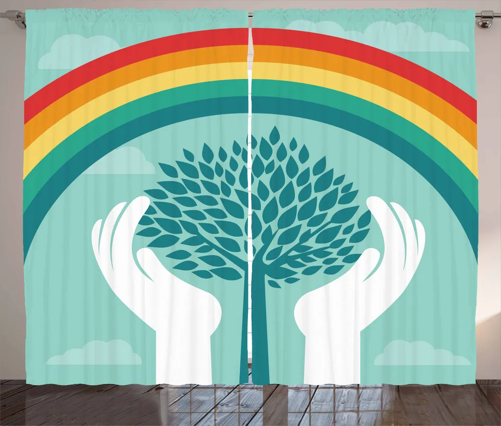 Tenda Rustica Arcobaleno ABAKUHAUS 280x245 cm con Albero e Mani
