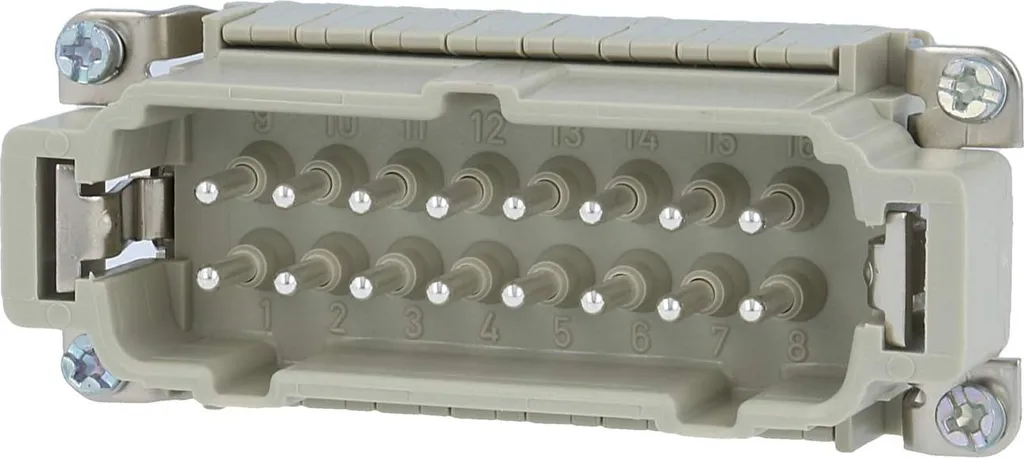 Insert mâle 16 pôles Han 16ESS HARTING Connexion double ressort 500V 16A