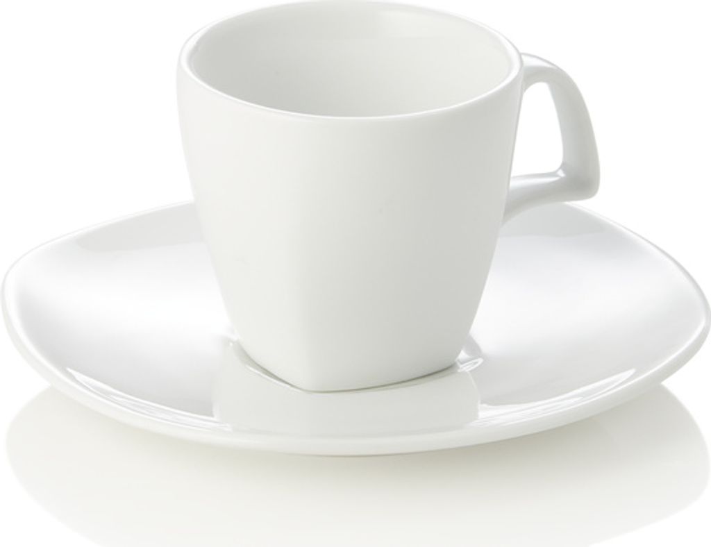 24x Espressotasse mit Untertasse Set, 80 ml, weiß, Porzellan