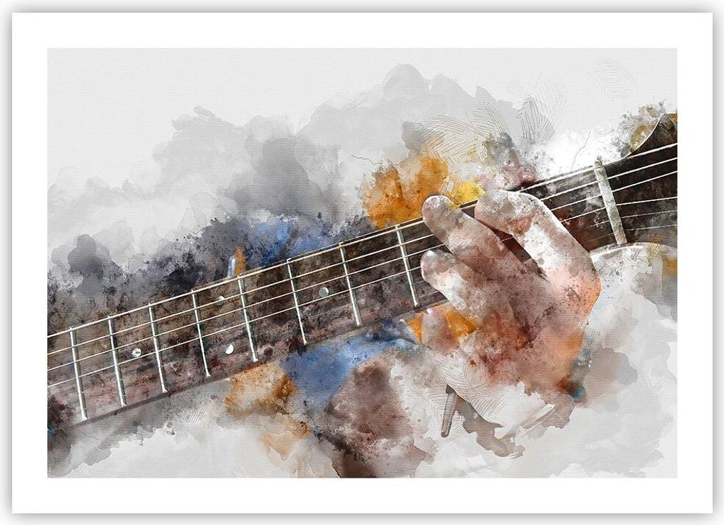 Poster - Poster ohne Rahmen - Gitarre Musik - 70x50 cm - Produktbild 