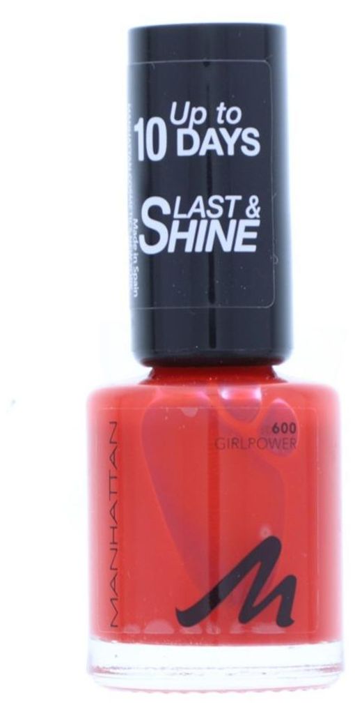 3 x Manhattan Last & Shine Nail Polish 600 Girlpower je 8ml Nagellack Schnell Trocknend