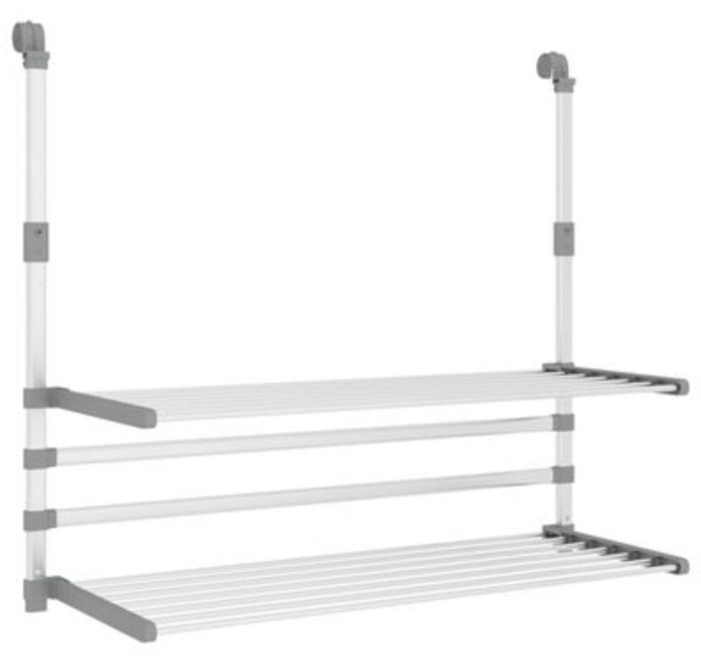 Zimilo Balkon Wäschetrockner aus Aluminium 89x25x(60-90)cm klappbar Trockengestell Türhänger Wäscheständer flexibel platzsparend