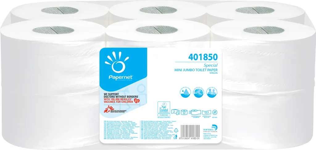 Rouleau de papier toilette Mini-Jumbo pour distributeur professionnel