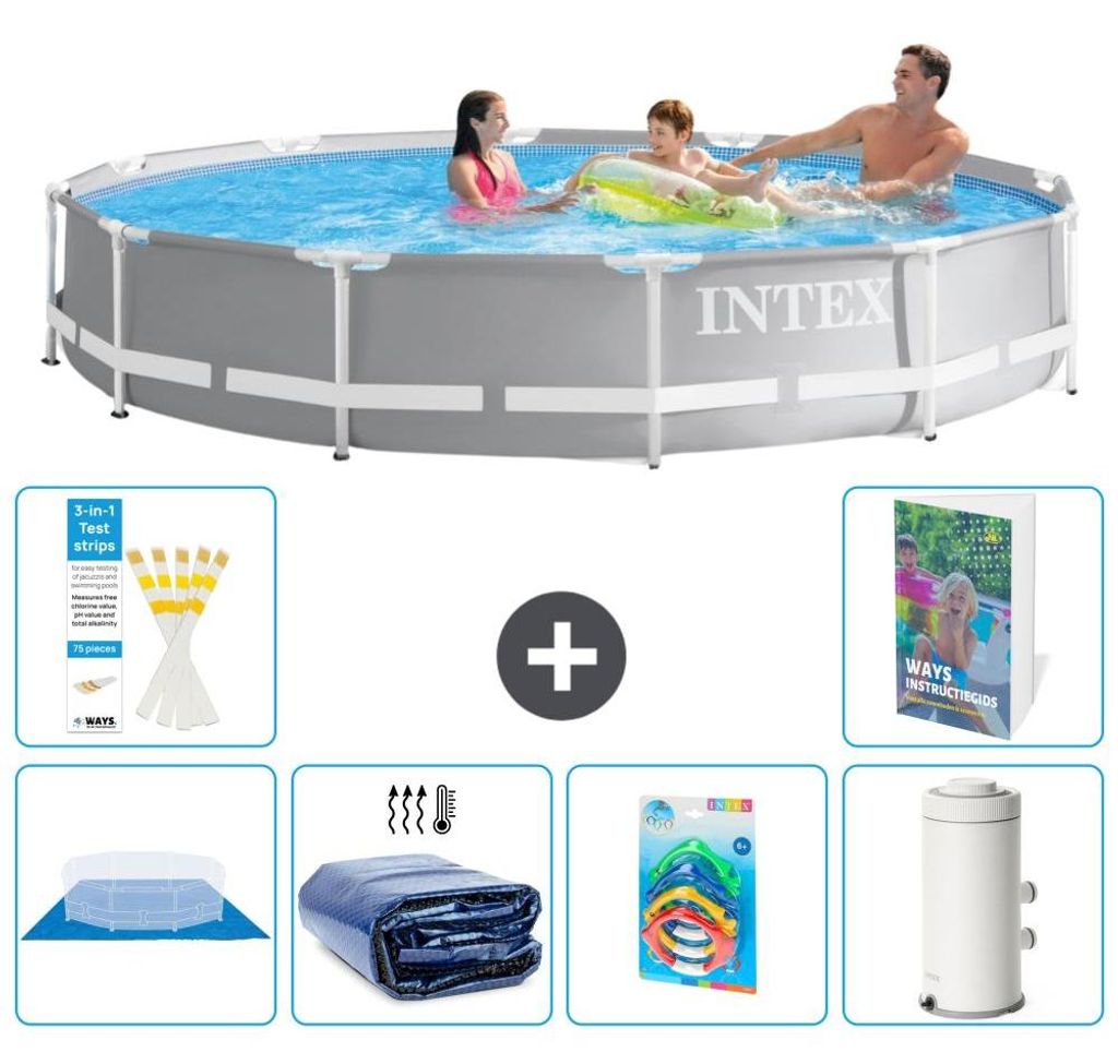 Prism Frame Pool Rund - 366x76 cm - 7-teilig S123