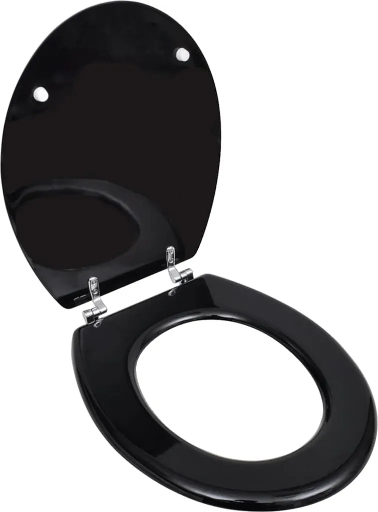 Abattant WC pour Rénovation Salle de Bain - Siège Toilette Noir MDF