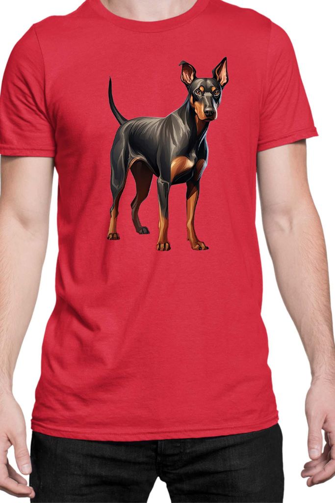 Herren T-Shirt Dogs Breeds English Bulldog Dog Breed 005, Man XL / Rot