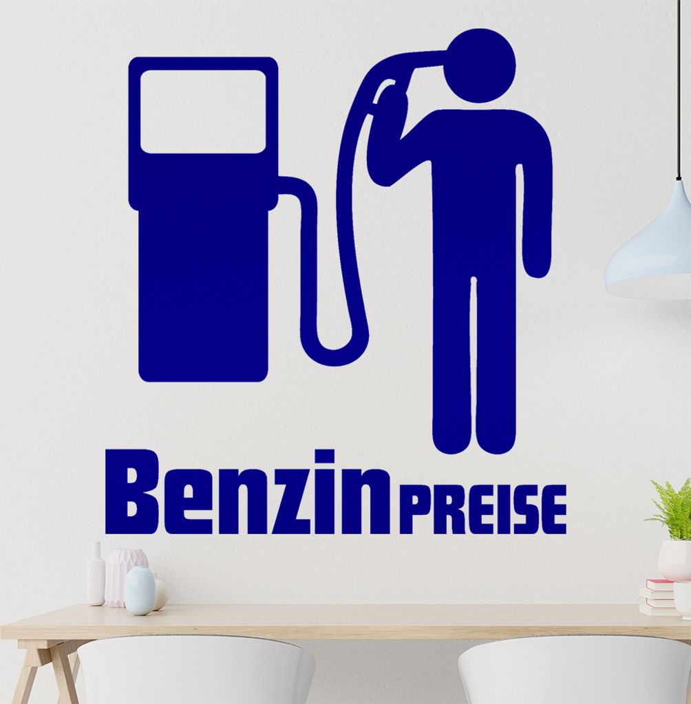 Benzin Preise Wandtattoo in 6 Größen - Wandaufkleber Wall Sticker - Dekoration, Küche, Wohnzimmer, Schlafzimmer, Badezimmer