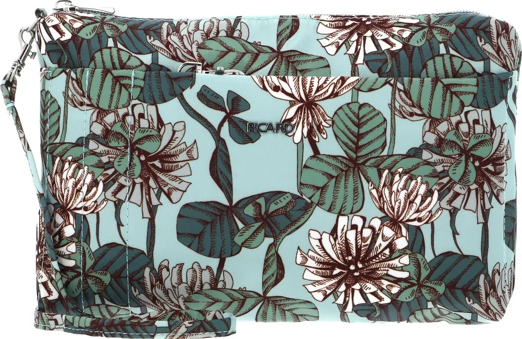 Sac à Épaule et Pochette Cosmétique PICARD Flowerbed Bleu Clair Chic