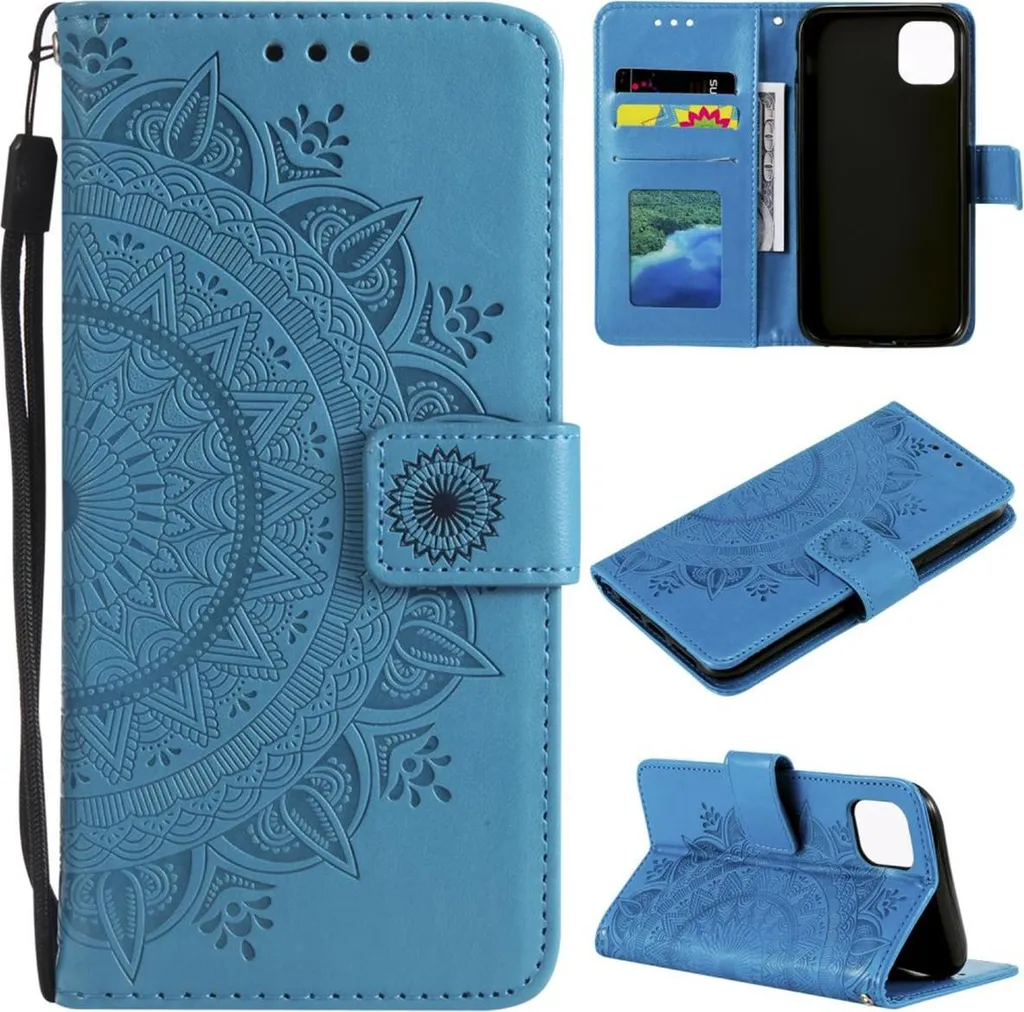 Cover iPhone 13 Pro Portafoglio Mandala - Cuoio Sintetico Rinforzato