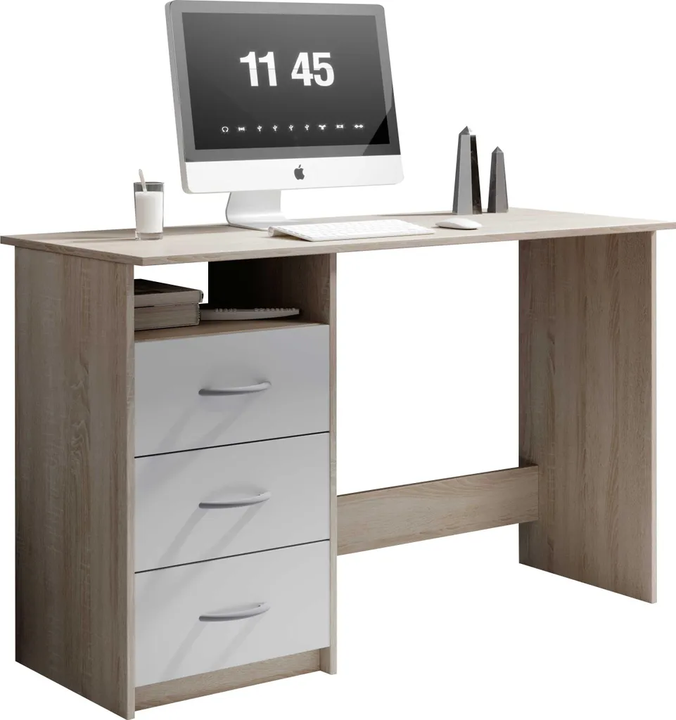 Bureau ADRIA robuste en métal et bois industriel pour chambre ou salon