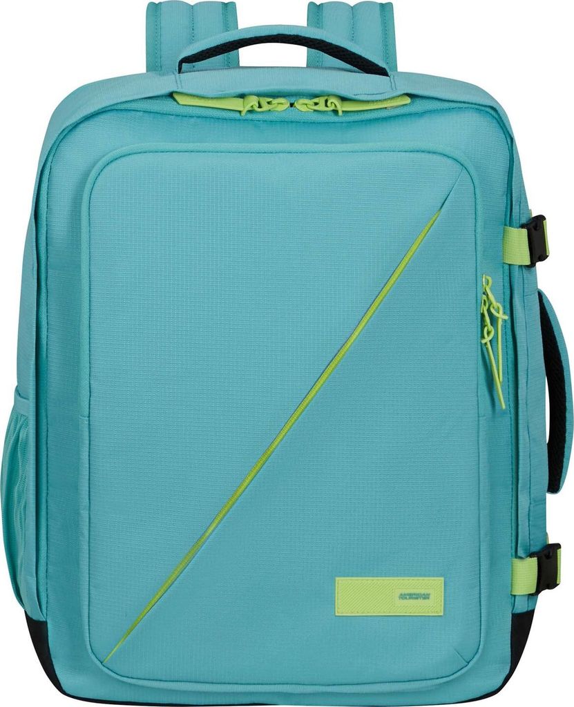 American Tourister Rucksack Reisetasche mit Laptopfach Take2Cabin Casual Backpack 38,5L Dusty Turquoise / Lime türkis