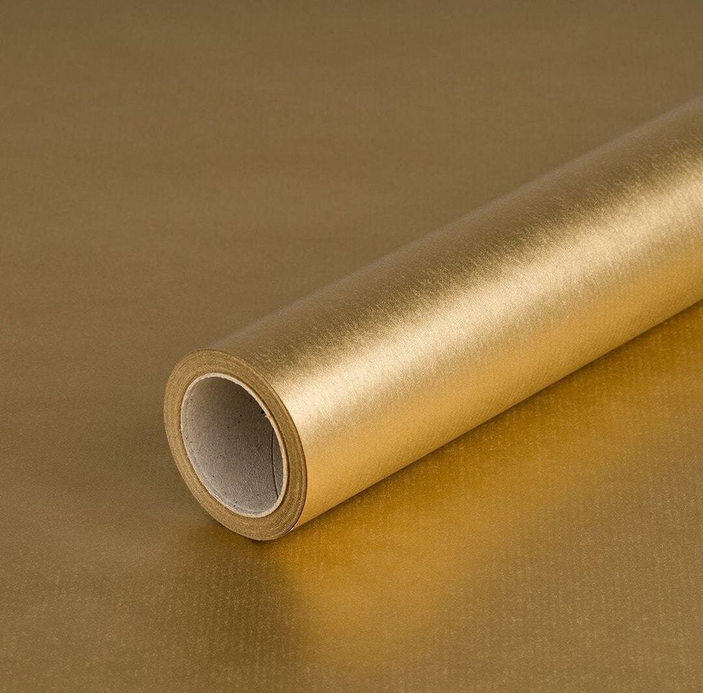 Geschenkpapier Gold 0,70 x 10 m, Kraftpapier - Geburtstag, Produktbild 