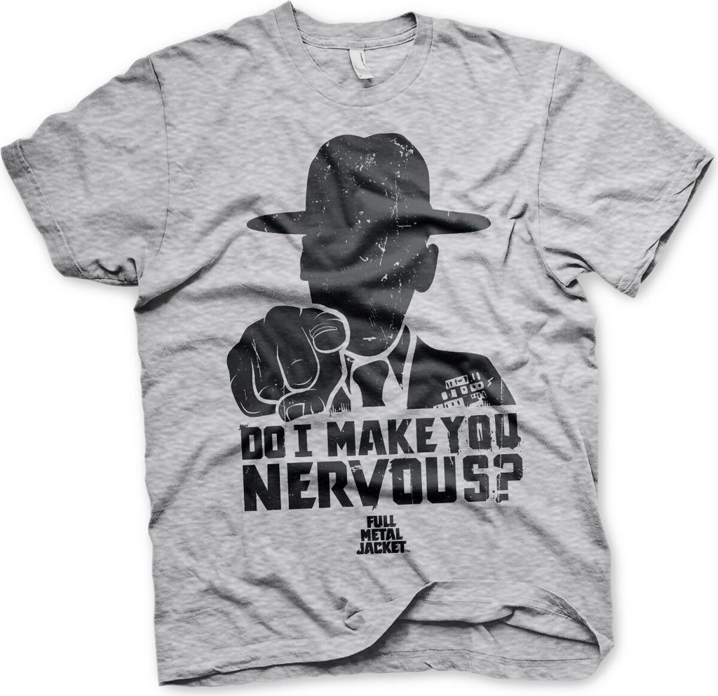 Full Metal Jacket - Do I Make You Nervous T-Shirt - Small - Heather-Grey