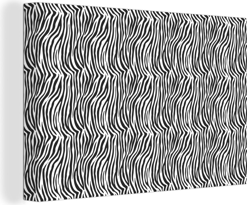OneMillionCanvasses - Leinwandbilder - 140x90 cm, Tiermuster - Zebra - Schwarz - Weiß, Wandbilder Kunstdruck Wanddekoration - Foto auf Leinwand ...