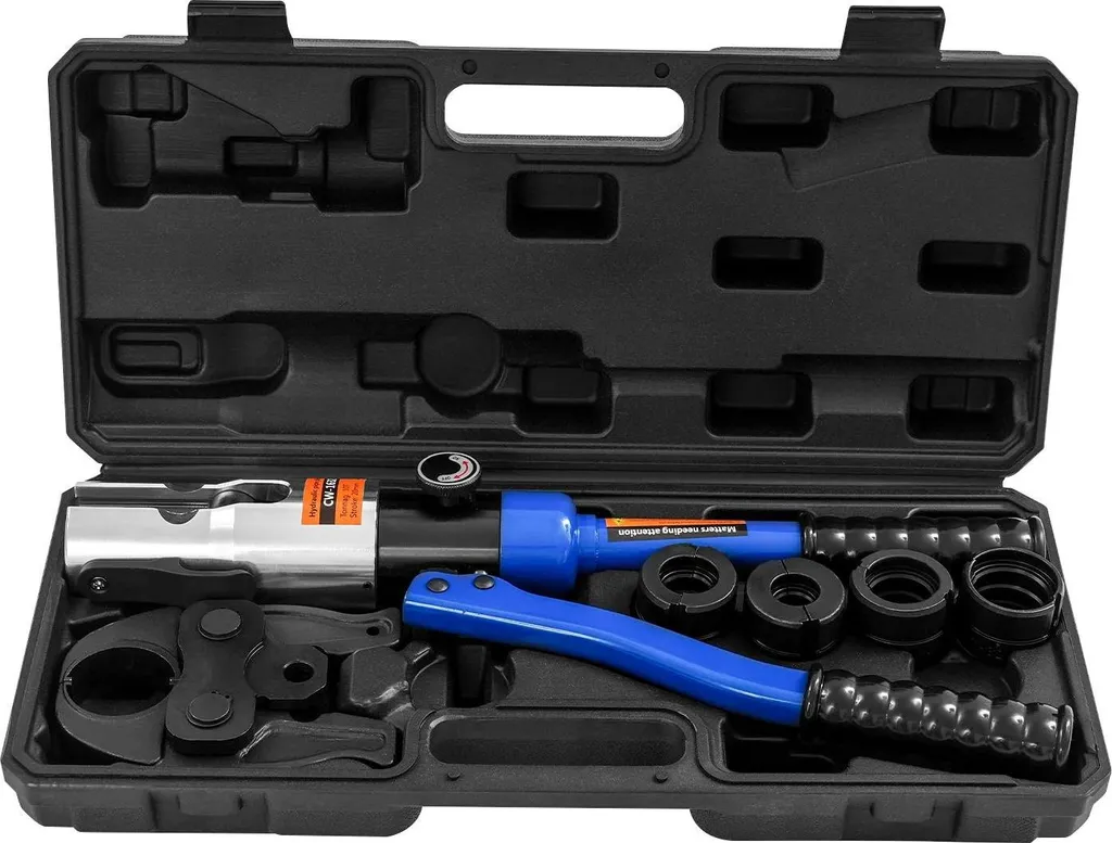 Pince à sertir hydraulique 10t manuelle avec 4 mâchoires TH - Bleu