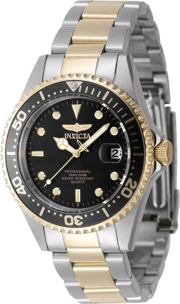 Invicta Pro Diver 8934OB Herren uhr - Wasserdicht - Analog - Quarzuhrwerk - Edelstahl mit schwarzen zifferblat - 38mm