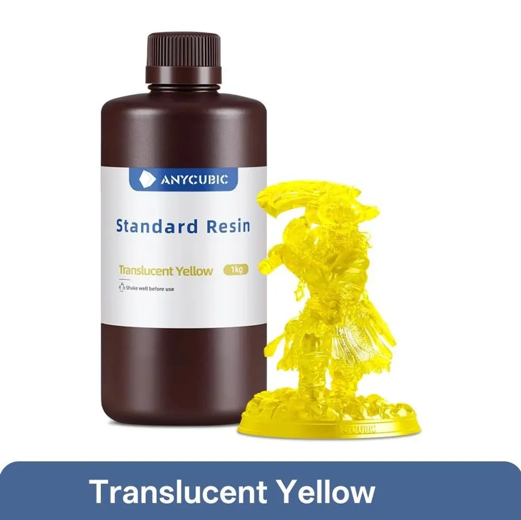 Résine 3D standard 405nm haute précision jaune transparent pack de 3 kg