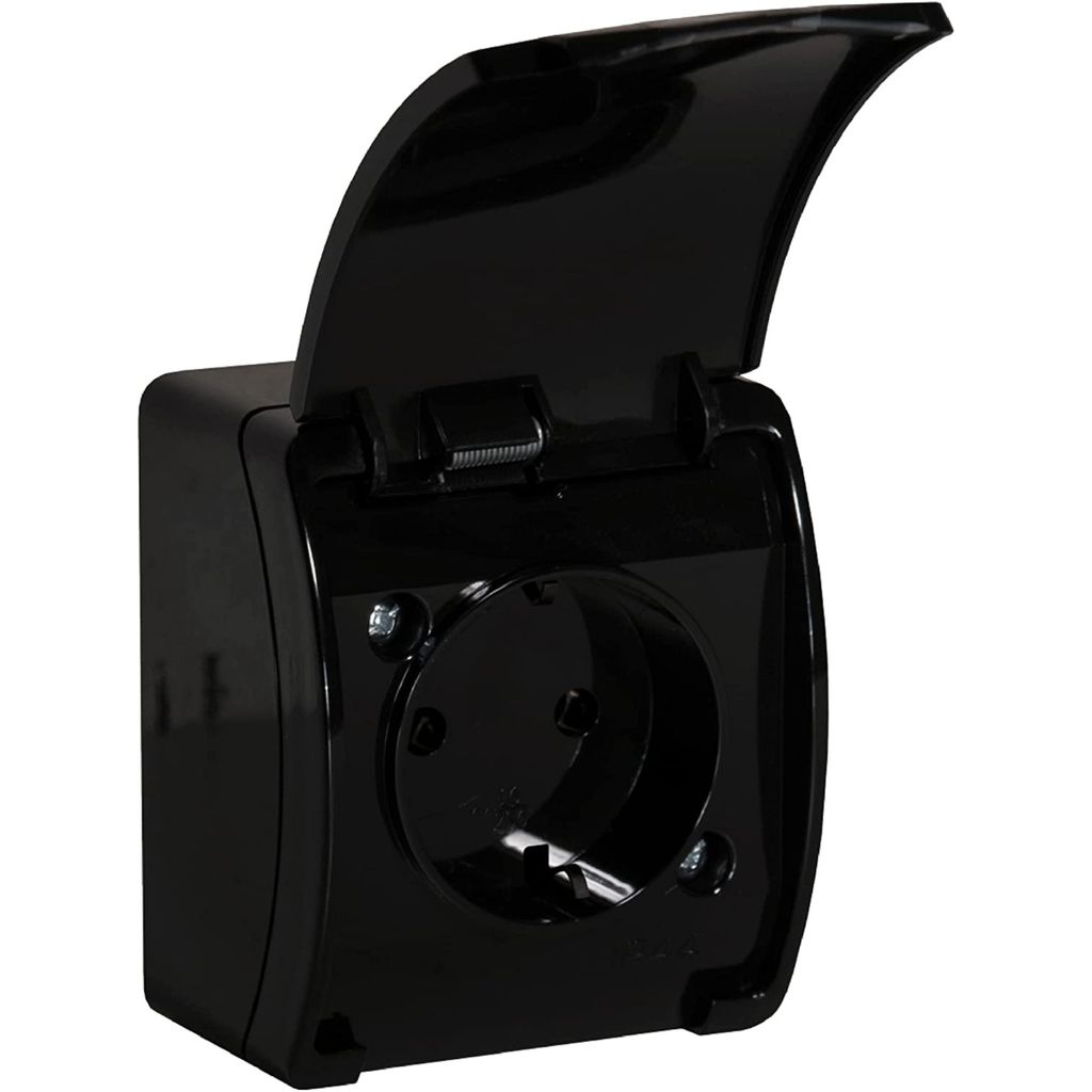Orno gniazdo pojedyncze 2p+z schuko aquatic ip44 czarny