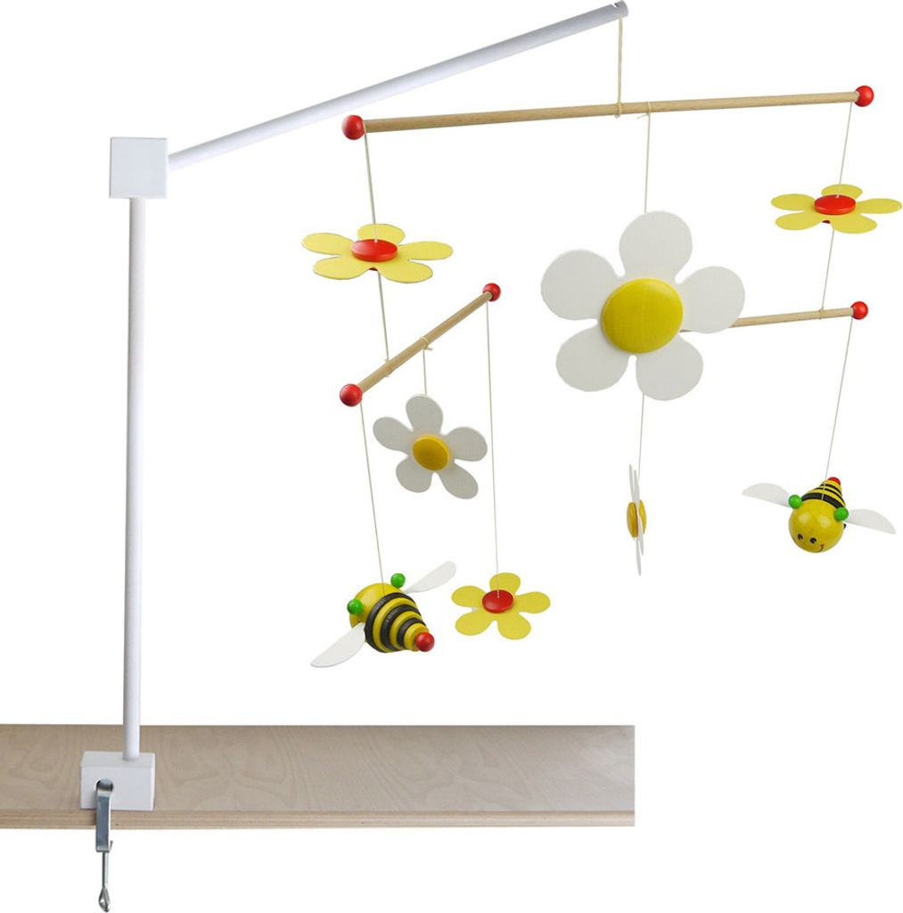 XL Mobile Halterung für Babybett 100% Naturholz mit süssem Babymobile SUM SUM